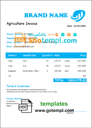 # earn activator universal multipurpose invoice template in Word and PDF format, fully editable