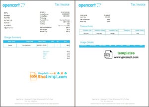 Hong Kong OpenCart tax invoice template in Word and PDF format, fully editable