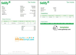 Latvia Sellfy tax invoice template in Word and PDF format, fully editable