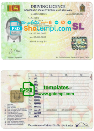 Mali driving license template in PSD format, fully editable
