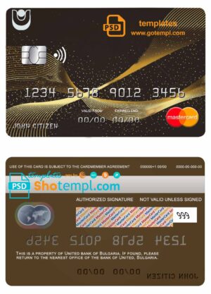 India Axis bank mastercard, fully editable template in PSD format