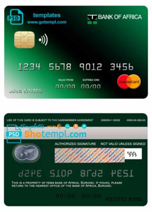 Mozambique identity card PSD template, version 2