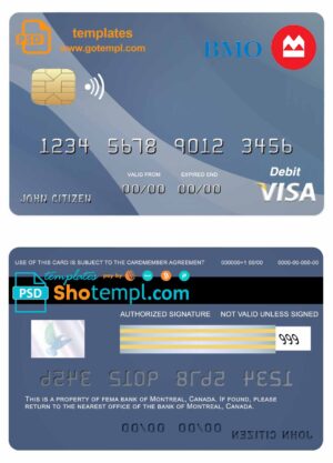 Liberia IB International bank visa classic card, fully editable template in PSD format