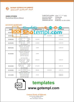 Colombia Bancolombia bank statement easy to fill template in Excel and PDF format