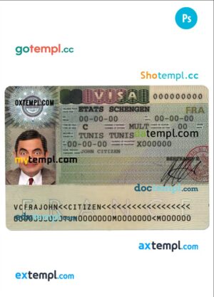 Germany residence permit card editable PSD files, scan look and photo-realistic look, 2 in 1