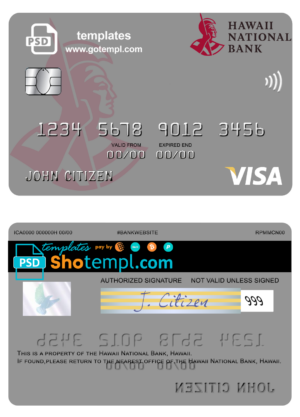 USA BB&T Corp. bank visa classic card fully editable template in PSD format