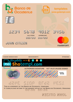 United Kingdom The Pension Service bank mastercard, fully editable template in PSD format