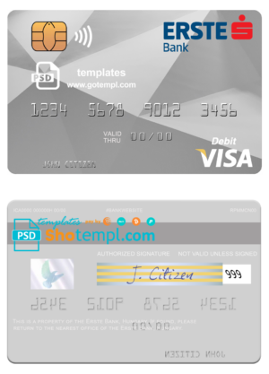 Kyrgyzstan Commercial Bank mastercard fully editable template in PSD format