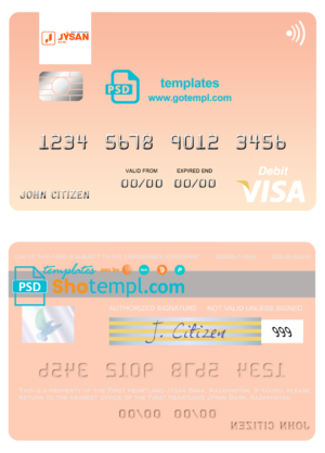 USA California BlueVine bank mastercard fully editable template in PSD format