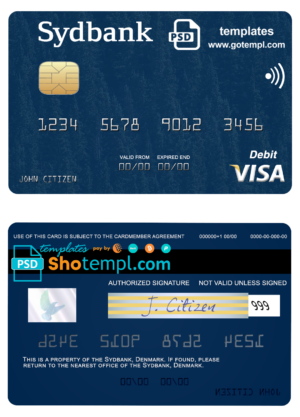 Timor-Leste Banco Nacional Ultramarino building visa card fully editable template in PSD format