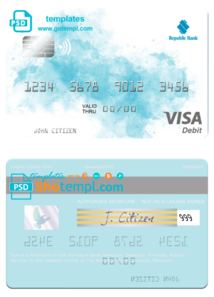 # medium trip universal multipurpose bank visa credit card template in PSD format, fully editable
