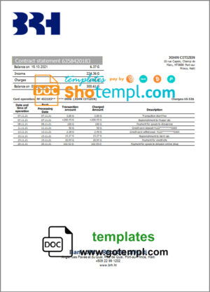Lesotho Standard Lesotho Bank statement Excel and PDF template