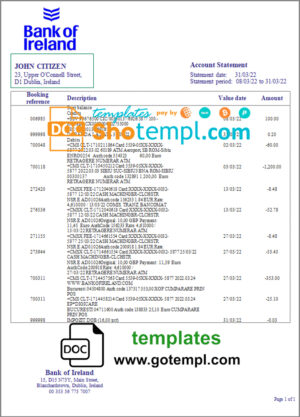 Enel electricity utility business bill, Word and PDF template, 4 pages, version 3
