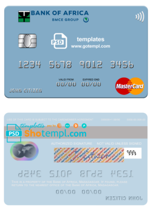 Salvador Bandesal Bank mastercard fully editable template in PSD format