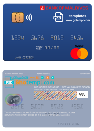 Hong Kong Citibank visa classic card template in PSD format, fully editable
