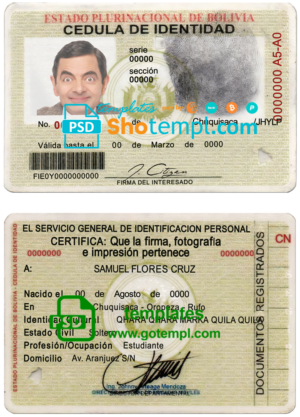 Mexico Registro de Poblacion de Mexico (CURP number) PSD template, fully editable