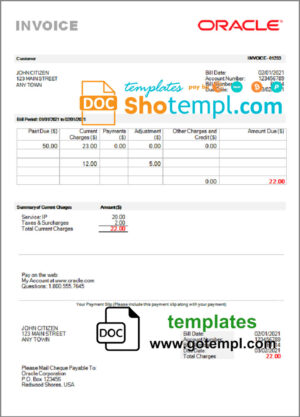 Simple IT Invoice template in word and pdf format