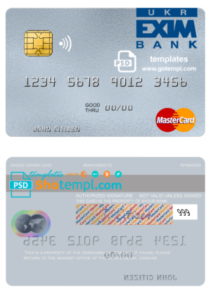 Bolivia Ganadero bank mastercard template in PSD format, fully editable