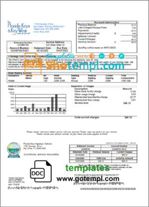USA AT&T invoice template in Word and PDF format, fully editable (3 pages)