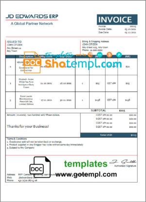 # spire live universal multipurpose professional invoice template in Word and PDF format, fully editable
