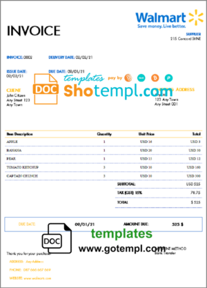India Foobar Labs Information Technology Company invoice template in Word and PDF format, fully editable, version 2