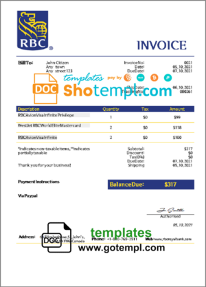 Energy Australia gas business utility bill, Word and PDF template