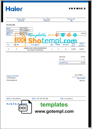 Guatemala hotel booking confirmation Word and PDF template