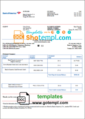Burkina Faso Ecobank bank statement easy to fill template in Excel and PDF format