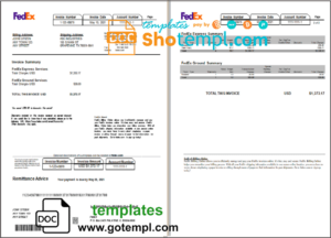 Southern California EDISON business utility bill, PDF and WORD template