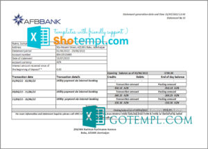 CIC Bank enterprise statement Word and PDF template