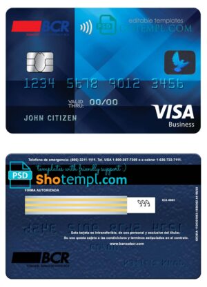 Slovenia Addiko Bank visa card fully editable template in PSD format