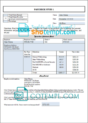 Canada British Columbia FortisBC utility bill template in Word and PDF format