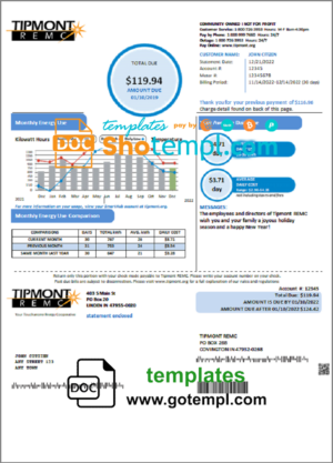 USA New York Piermont bank statement Word and PDF template