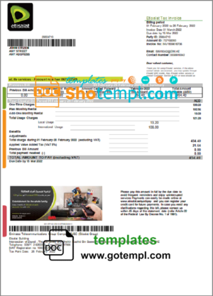 # zoom infinite universal multipurpose tax invoice template in Word and PDF format, fully editable