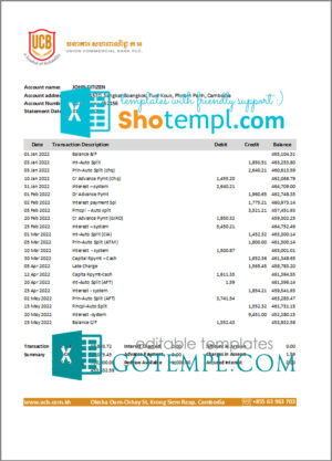 USA HI pay stub template in Word and PDF format, fully editable