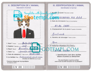 Haiti identity card PSD template, with fonts
