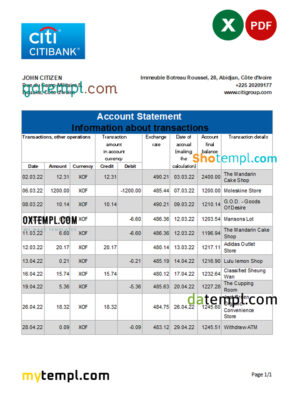 USA pharmaceutical company earnings statement template in Word and PDF format