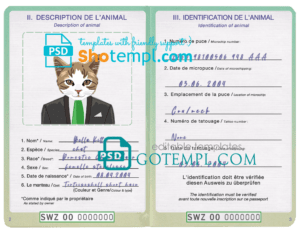 Belgium permanent residence card template in PSD format, fully editable