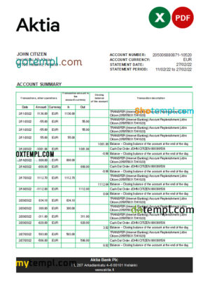 Portugal Activobank bank account balance reference letter template in Word and PDF format