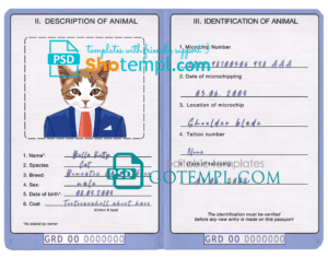 Zambia national registration card PSD template