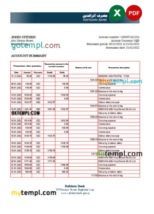 Turkey water electricity business utility bill, Word and PDF template