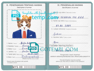 Afghanistan marriage certificate PSD template, with fonts