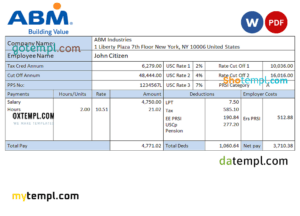 USA facility services company employee sheet template in Word and PDF format USA facility services company employee sheet template in Word and PDF format