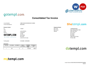Senegal Ecobank bank statement template in Word and PDF format