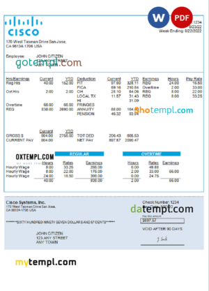 Czech Republic T-Mobile utility bill Word and PDF template