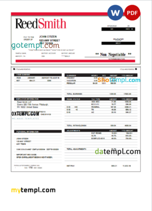 Montenegro Hipotekarna Bank statement template, Word and PDF format (.doc and .pdf)