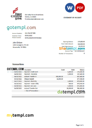 T-Mobile Netherlands business utility bill, Word and PDF template