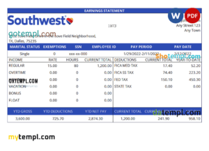 Malaysia Tenaga Nasional electricity utility bill template in Word and PDF format