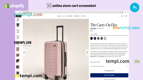 traveler’s suitcase completely ready online store Shopify hosted and products uploaded 30