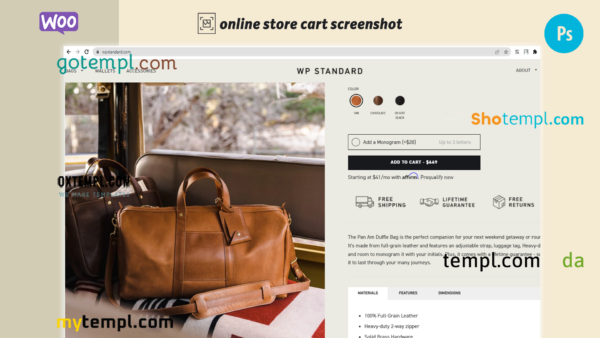 leather bags fully ready online store WooCommerce hosted and products uploaded 30
